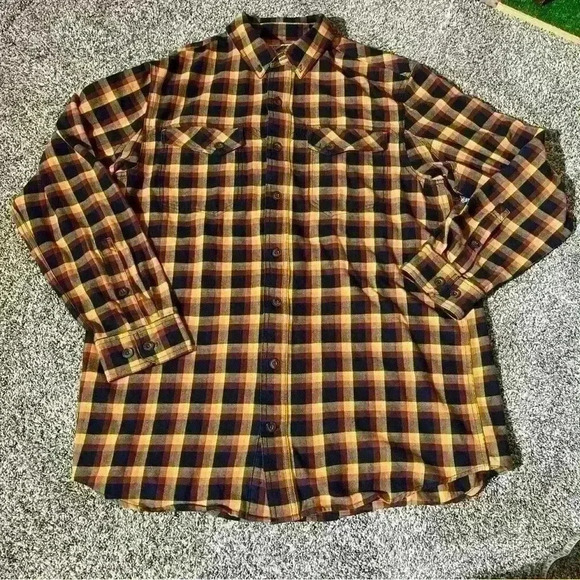 Duluth Trading Co Free Swingin Flannel Standard Fit Shirt Mens Large Tall - Picture 1 of 11